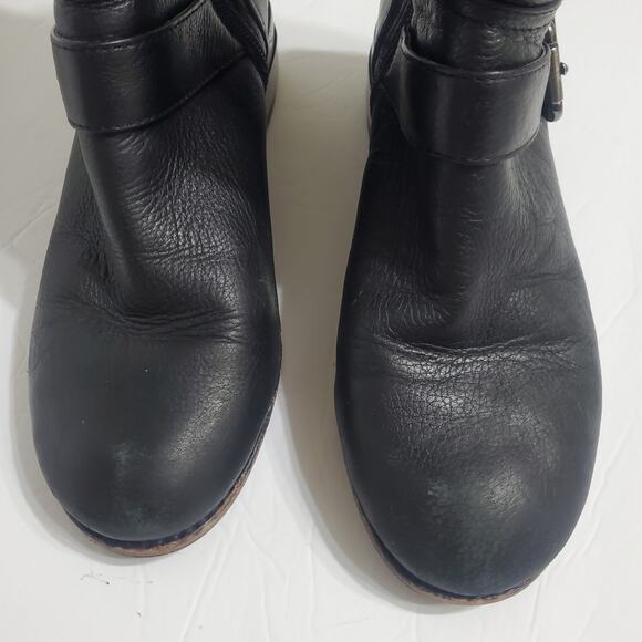 Vince Camuto "Whynn" Black Motorcycle Boots Silver Hardware Sz 8 Combat Leather - Picture 4 of 14